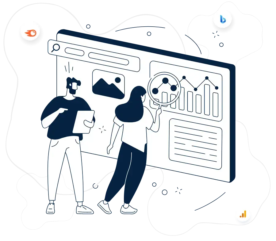 A team of marketers discussing content marketing ideas